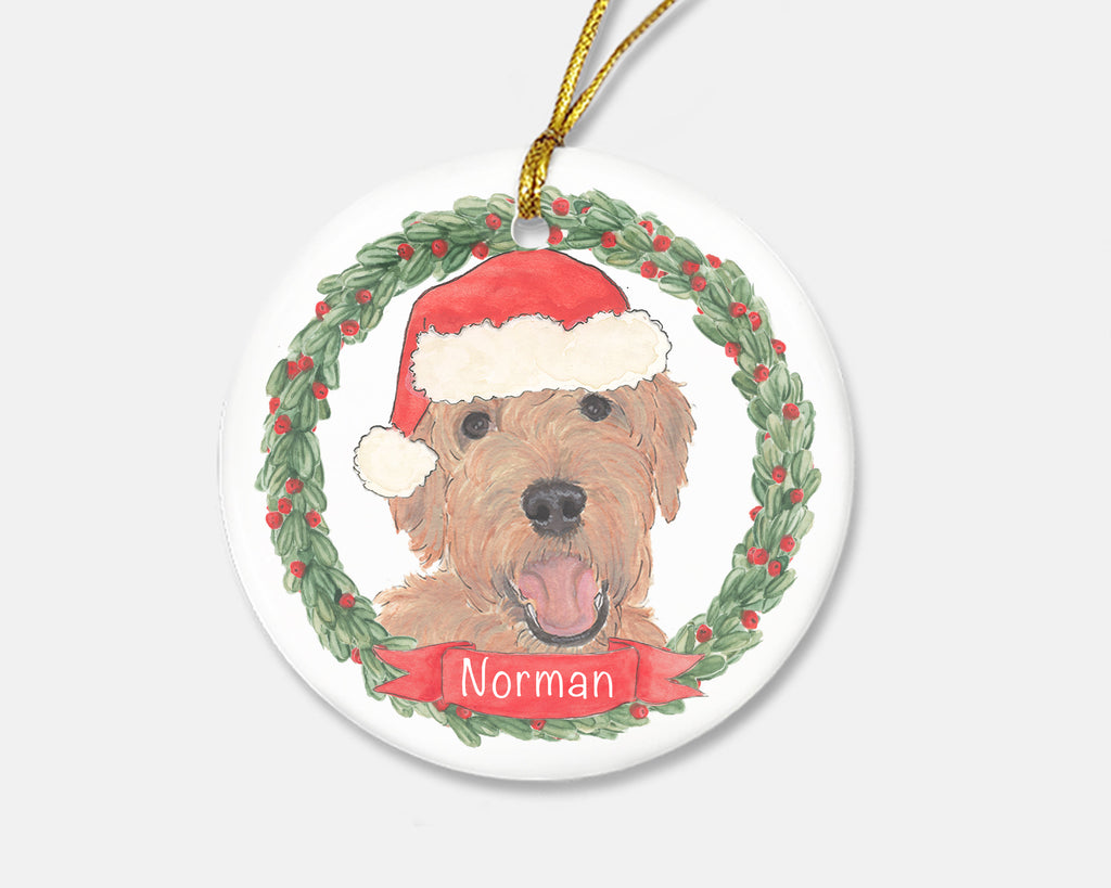 Personalized Doodle (Red / Apricot) Christmas Ornament