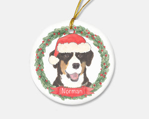 Personalized Entlebucher Mountain Dog Christmas Ornament
