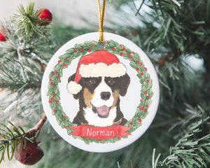 Personalized Entlebucher Mountain Dog Christmas Ornament