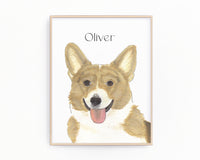 Personalized Corgi (Fawn & White) Fine Art Prints