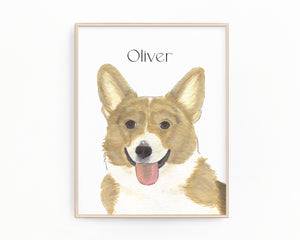 Personalized Corgi (Fawn & White) Fine Art Prints