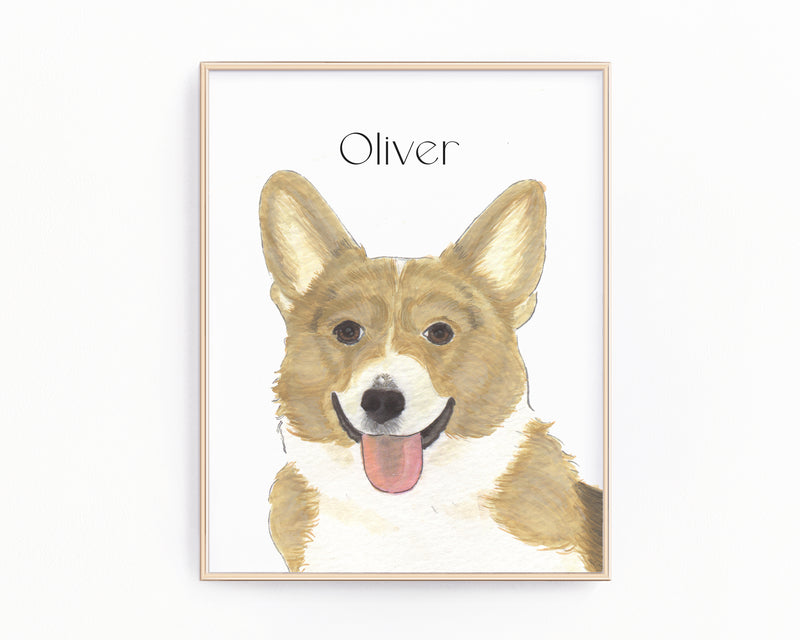 Personalized Corgi (Fawn & White) Fine Art Prints