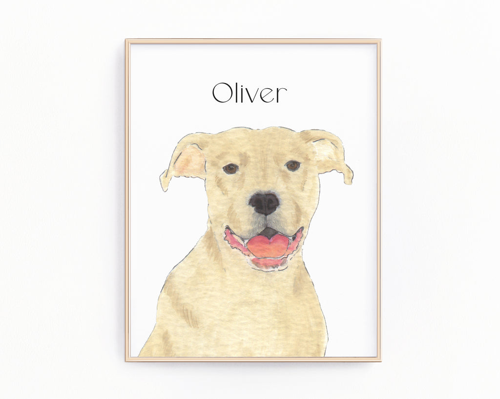 Personalized Pitbull (Fawn) Fine Art Prints