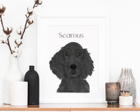 Personalized Flat Coated Retriever Fine Art Prints