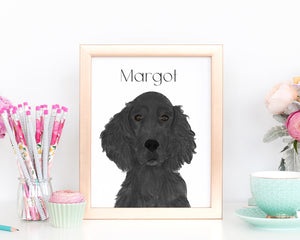 Personalized Flat Coated Retriever Fine Art Prints