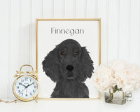 Personalized Flat Coated Retriever Fine Art Prints