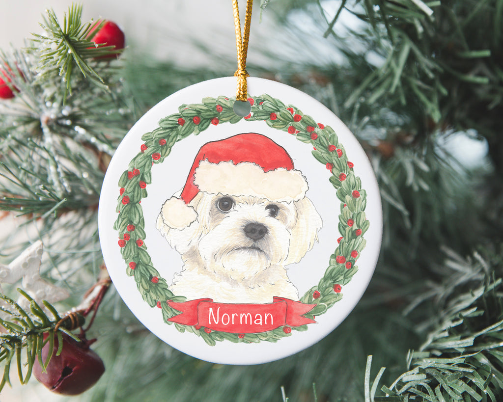 Personalized Bichon Christmas Ornament