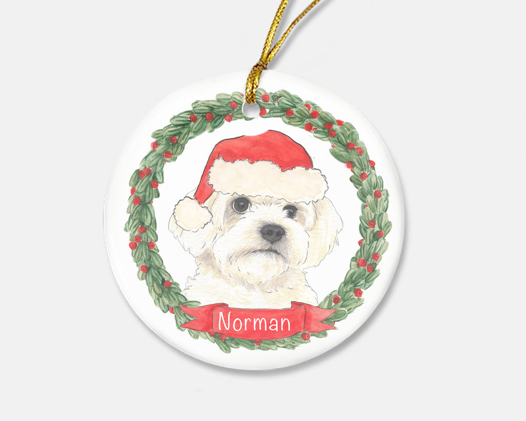 Personalized Bichon Christmas Ornament
