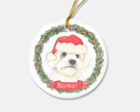 Personalized Bichon Christmas Ornament