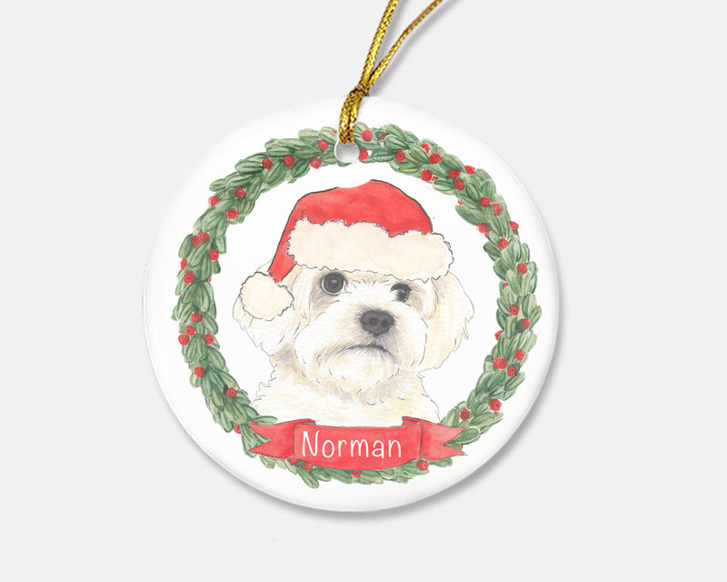 Personalized Bichon Christmas Ornament