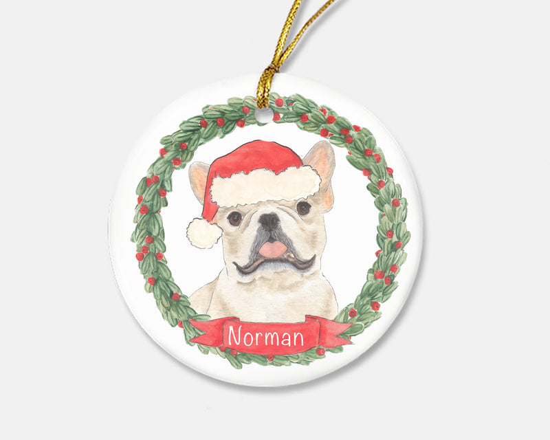 Personalized Frenchie (Fawn / Cream) Christmas Ornament