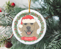 Personalized Golden Retriever Christmas Ornament