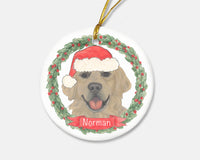 Personalized Golden Retriever Christmas Ornament