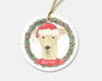 Personalized Greyhound (Fawn) Christmas Ornament