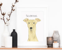 Personalized Greyhound (Fawn) Fine Art Prints