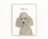 Personalized Poodle (Grey) Fine Art Prints