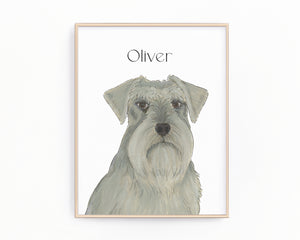 Personalized Schnauzer (Grey) Fine Art Prints