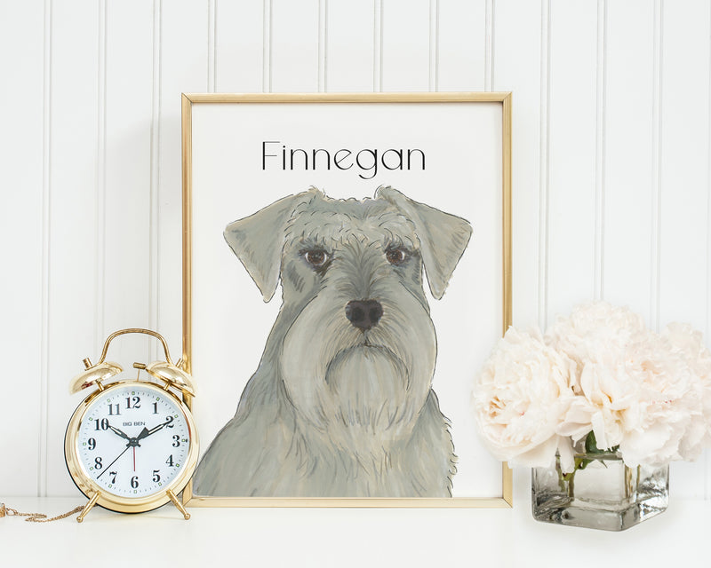 Personalized Schnauzer (Grey) Fine Art Prints