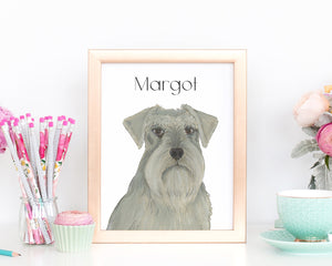 Personalized Schnauzer (Grey) Fine Art Prints