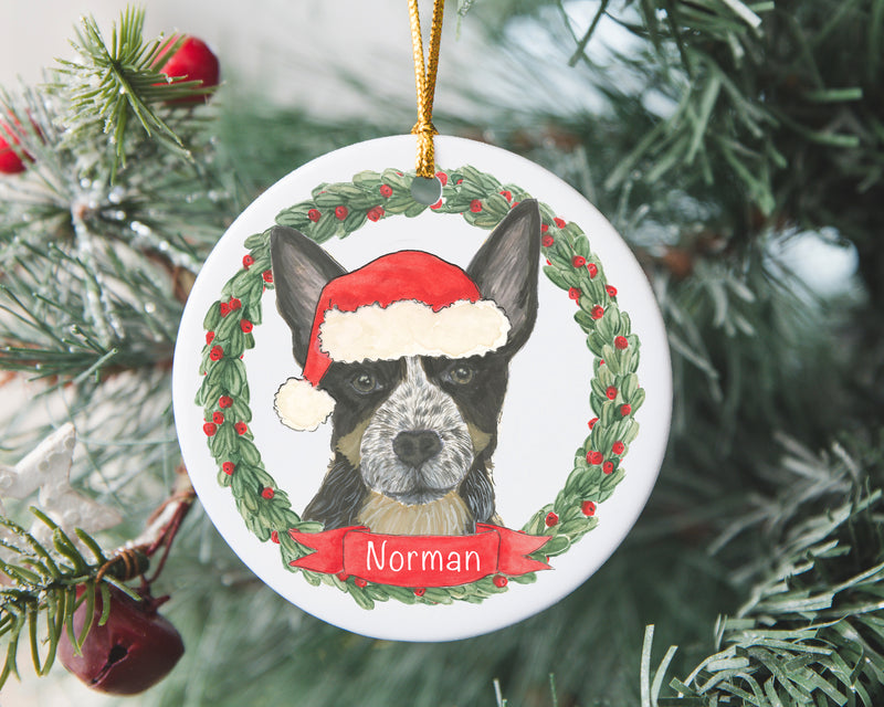 Personalized Australian Cattledog (Tricolor) Christmas Ornament