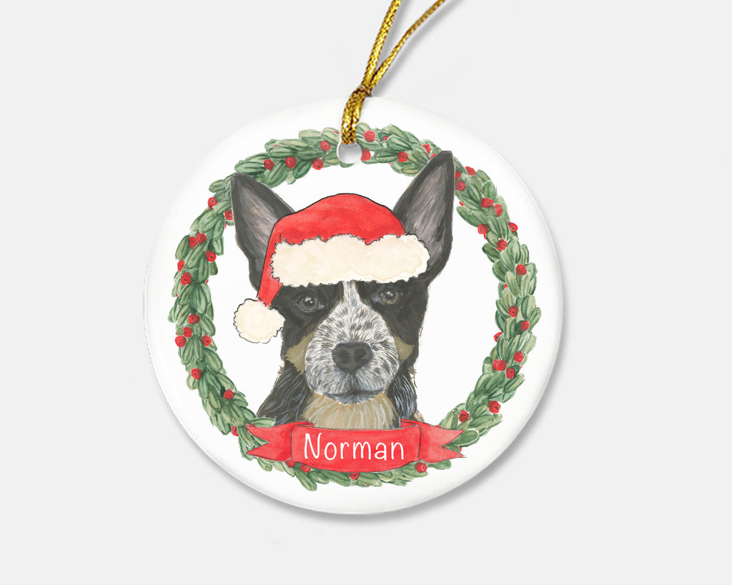 Personalized Australian Cattledog (Tricolor) Christmas Ornament