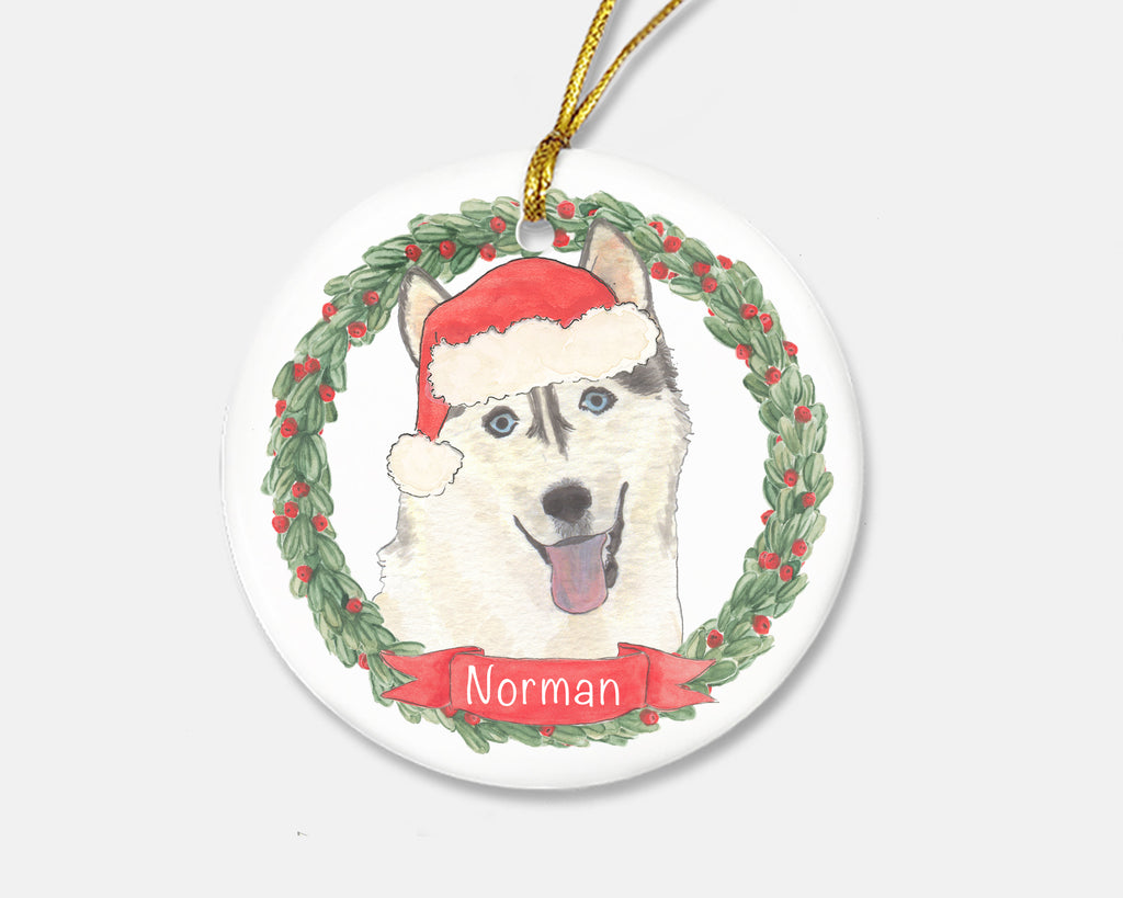 Personalized Husky Christmas Ornament