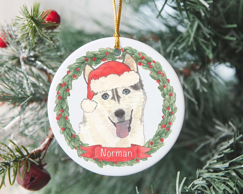 Personalized Husky Christmas Ornament