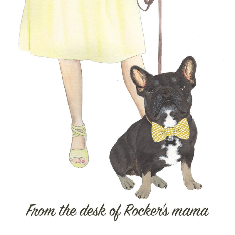 Black & Tan Tricolor Frenchie Walkin' Folded Cards (Set of 10)