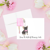 Black & Tan Tricolor Frenchie Walkin' Flat Cards (Set of 10)