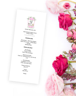 Custom Wedding Crest Program Design
