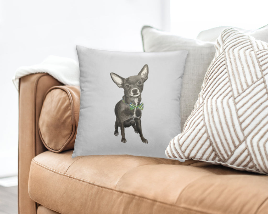 Custom Pet Painting Reversible Throw Pillow