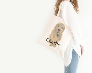 Personalized French Bulldog (White / Pied) Tote Bag