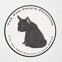 Black Labrador Round Address Labels