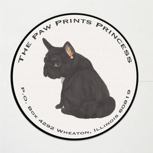 Black Labrador Round Address Labels