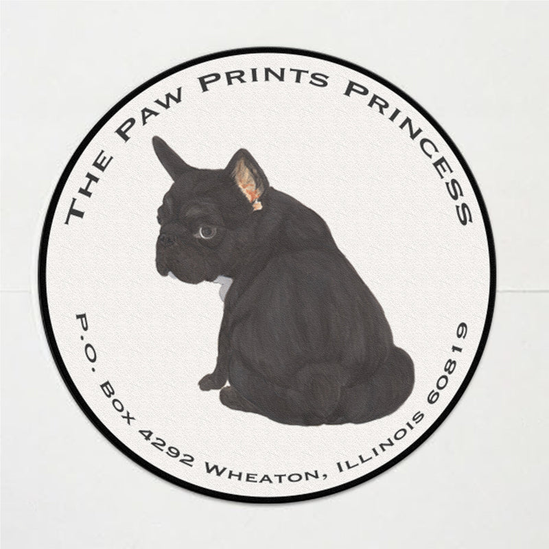 Black Labrador Round Address Labels