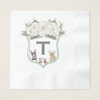 Watercolor Family Crest Cocktail Napkins