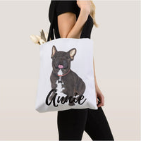 Personalized French Bulldog (Black / Brindle) Tote Bag