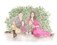 11x14" Custom Watercolor Family Painting