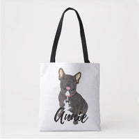 Personalized French Bulldog (Black / Brindle) Tote Bag