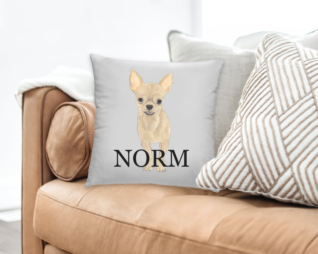 Personalized Fawn Chihuahua Reversible Throw Pillow