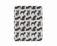 Personalized French Bulldog (Black / Brindle) Sherpa Throw Blanket