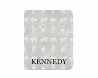 Personalized White Floof Sherpa Throw Blanket