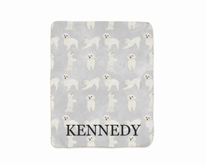 Personalized White Floof Sherpa Throw Blanket