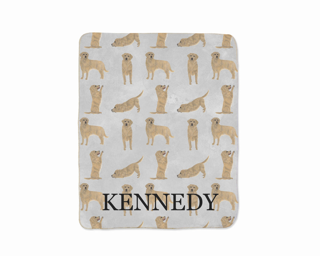 Personalized Golden Retriever Sherpa Throw Blanket