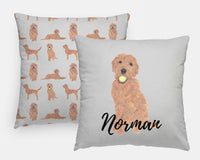 Personalized Golden Doodle Reversible Throw Pillow