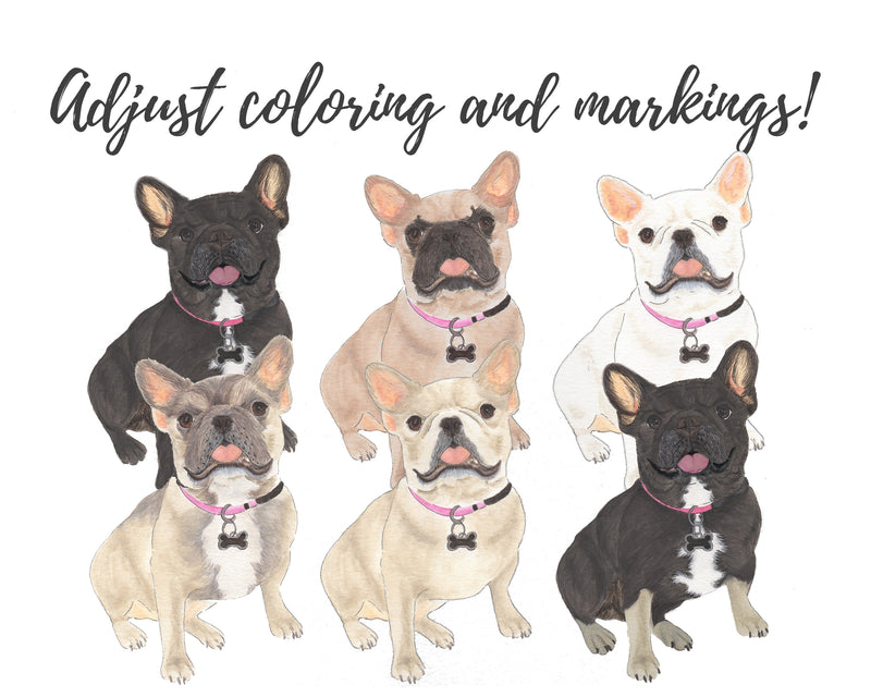 Personalized Black & Tan Tri-Color French Bulldog Reversible Throw Pillow