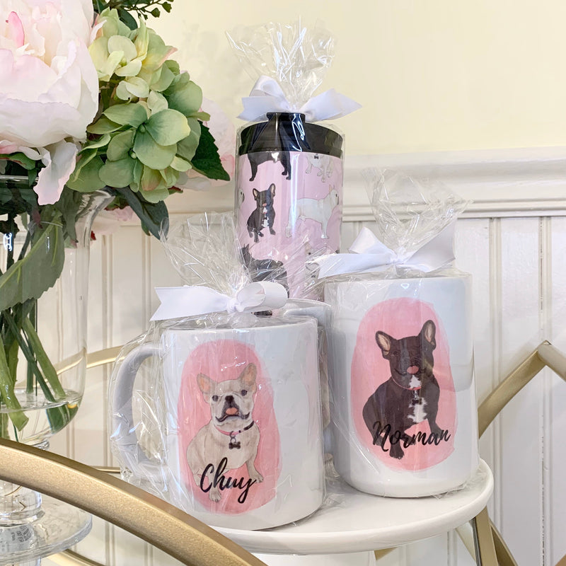 Blue Fawn Tricolor French Bulldog Travel Coffee Mug