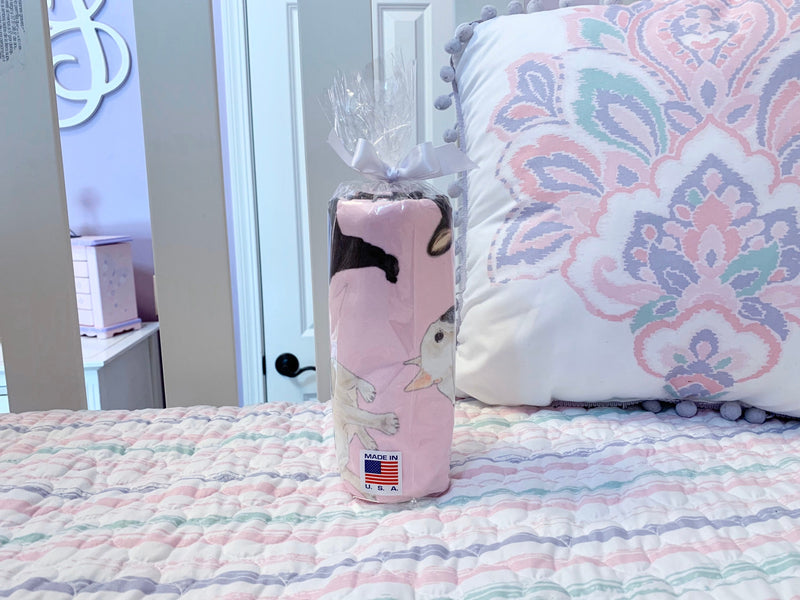 French Bulldog (White / Pied) Fleece Baby Blanket