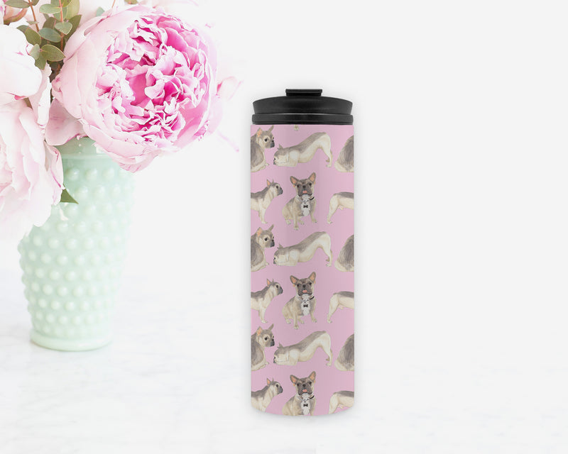 Blue Fawn Tricolor French Bulldog Travel Coffee Mug