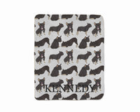 Personalized Black & Tan Tricolor French Bulldog Sherpa Throw Blanket